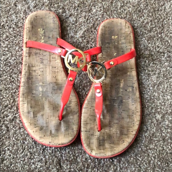 michael kors orange sandals